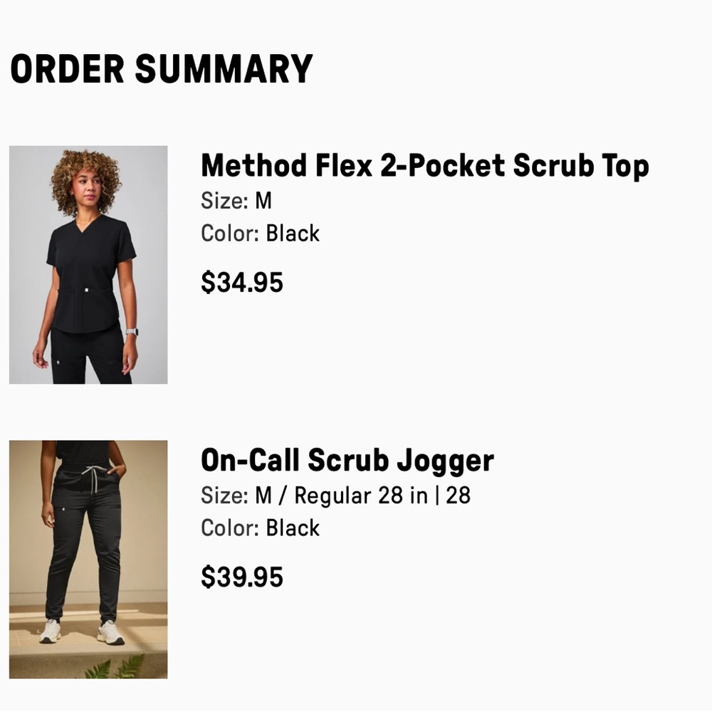 Fabletics Black Medical Top